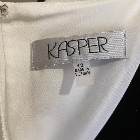 Kasper Women's Sleeveless Sheath Dress Career Formal sz 12 White NWOT - Picture 2 of 6